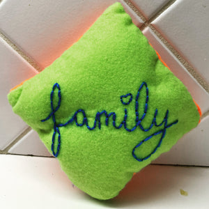 Felt square family pillow