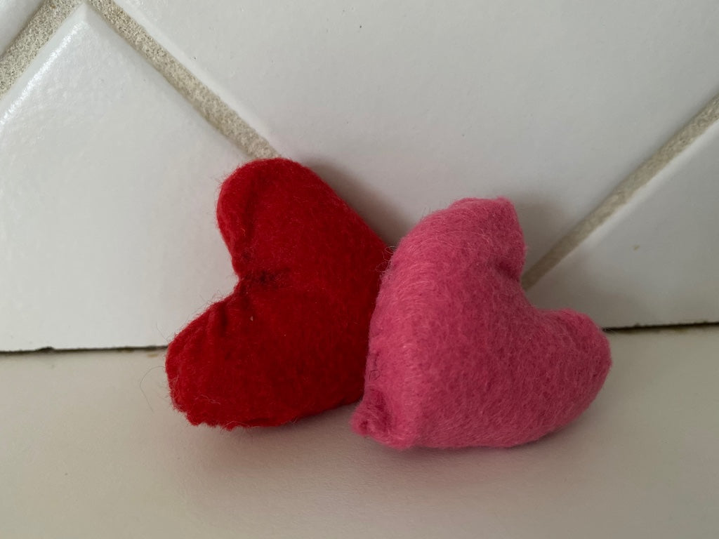 Pink and Red Hearts